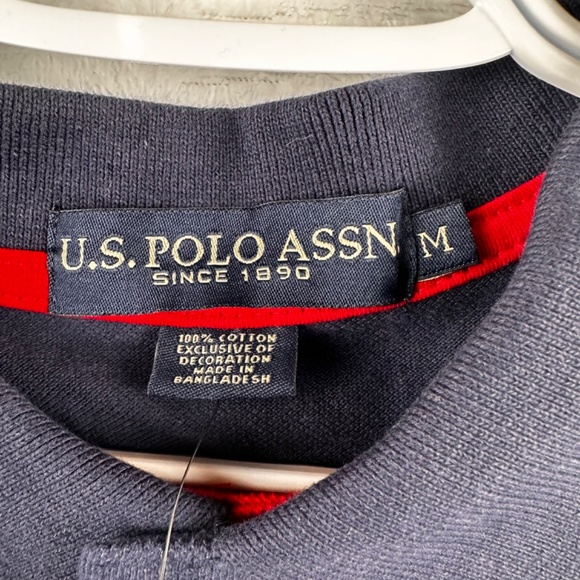 US Polo Assn Men’s Shirt navy Blue size M Blu Big Embroidered Pony 100% Cotton - Picture 5 of 10